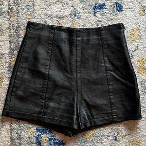 Topshop Faux Leather Shorts